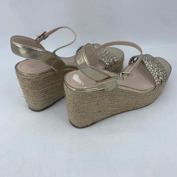 Zara Basics Womens 8.5 39 Platform Sandals Espadrille Platform Wedge Boho - Picture 3 of 12